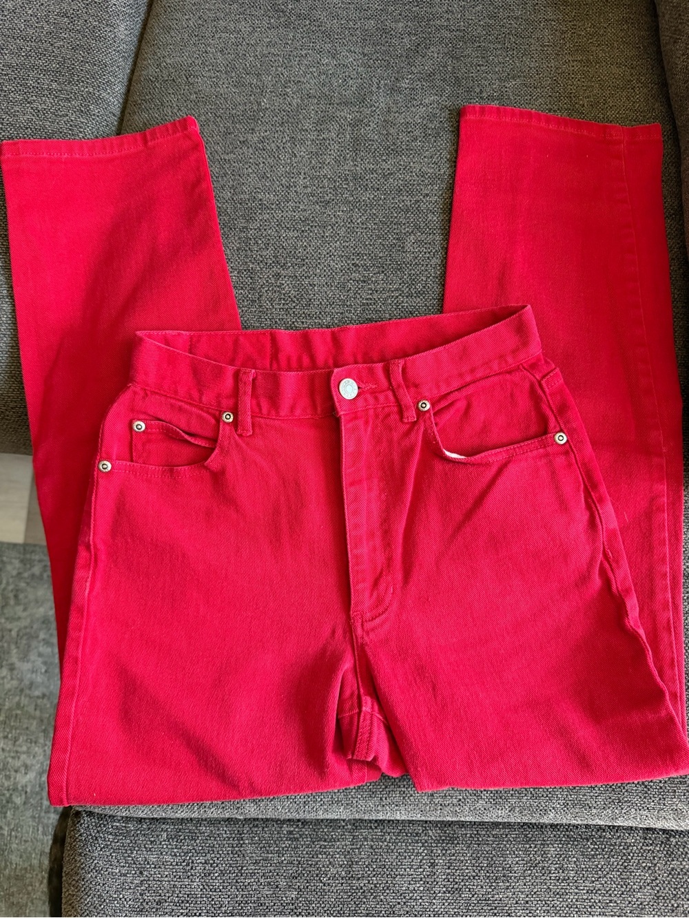 Vintage crazy horse Women’s High-Rise Red Jeans